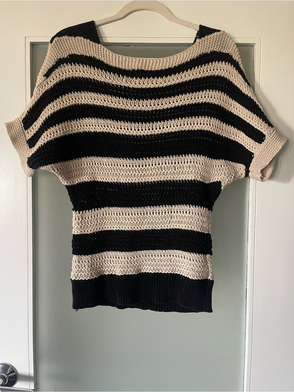 LOFT boatneck short sleeve striped sweater